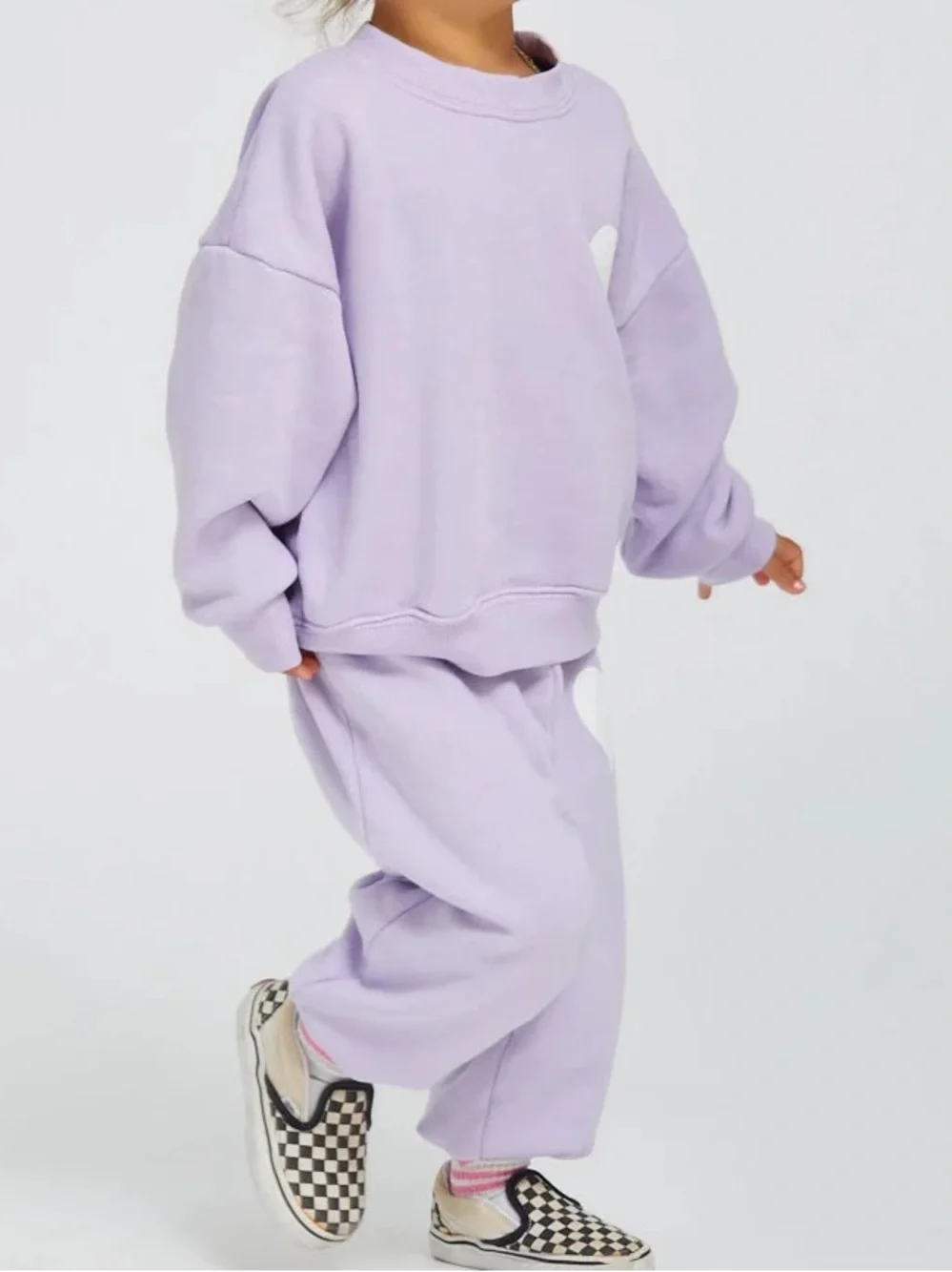 NWT $176 Girl's Sz 4 Matching SPRWMN Purple Heart Sweatshirt & Sweatpants Set